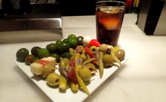 Food in Spain Olives at Mercade de San Miguel Madrid food